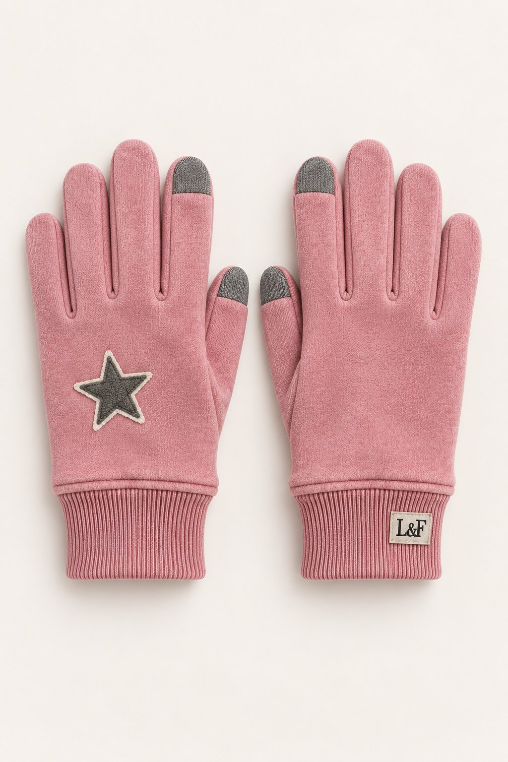 L&F Fleece Gloves in Washed Rose