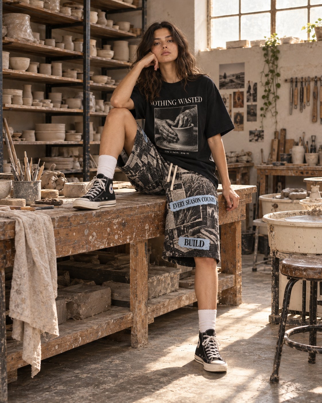 The Nothing Wasted Set: Nothing Wasted Tee and Long Short, Drop 02