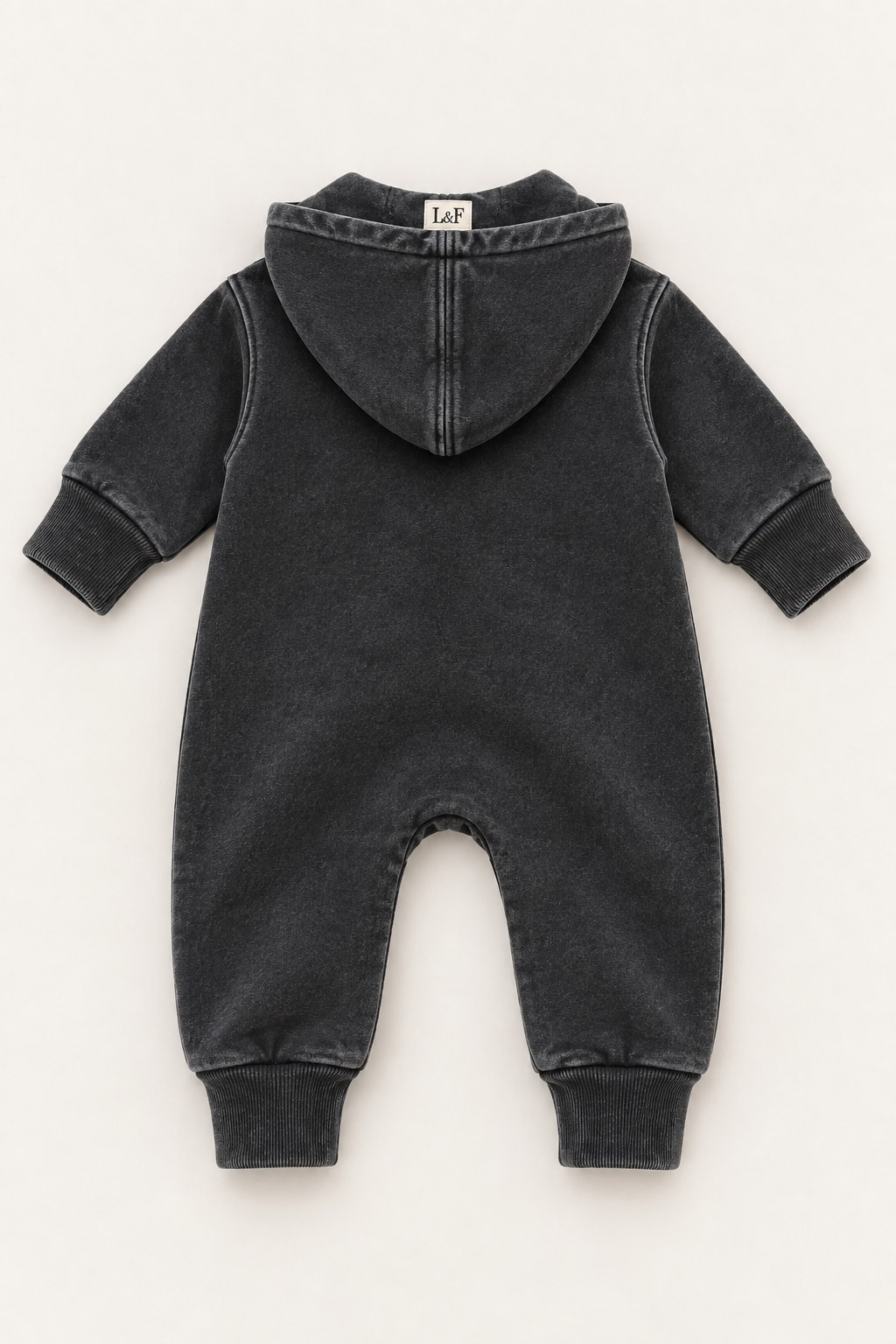 Believe Hooded Romper · Newborn back view