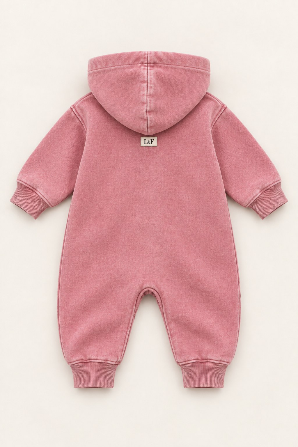 Believe Hooded Romper · Newborn back view