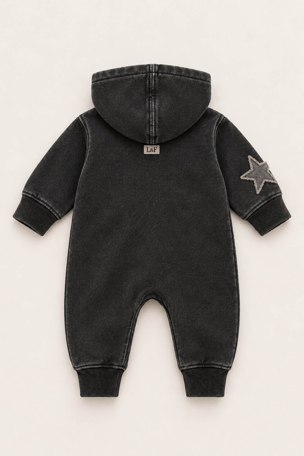 Legacy Hooded Romper · Newborn back view
