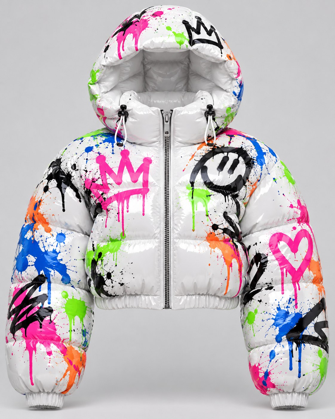 Become Gloss Puffer · Crown, glossy cropped puffer jacket, Drop 03