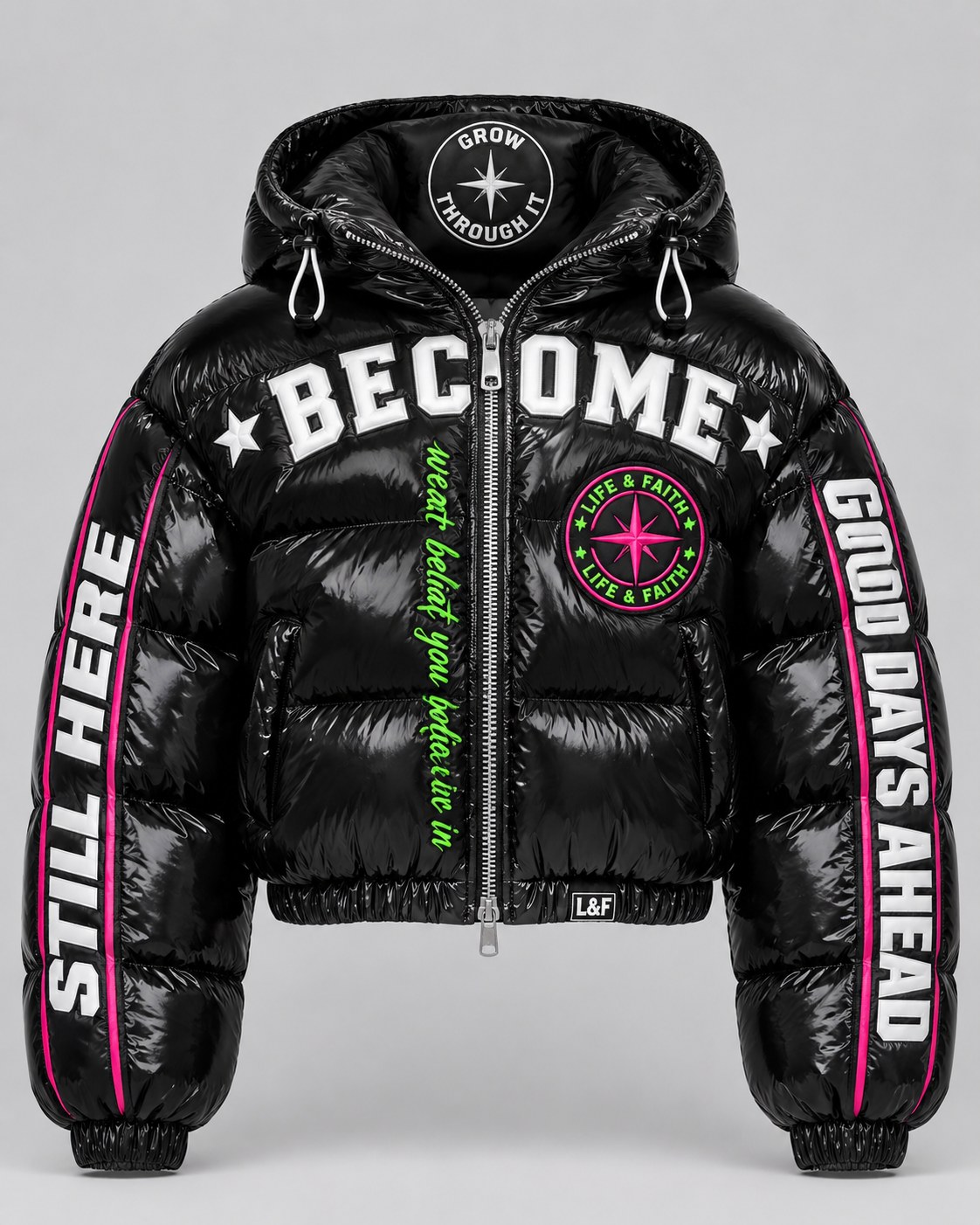 Become Gloss Puffer · Crown reversed view