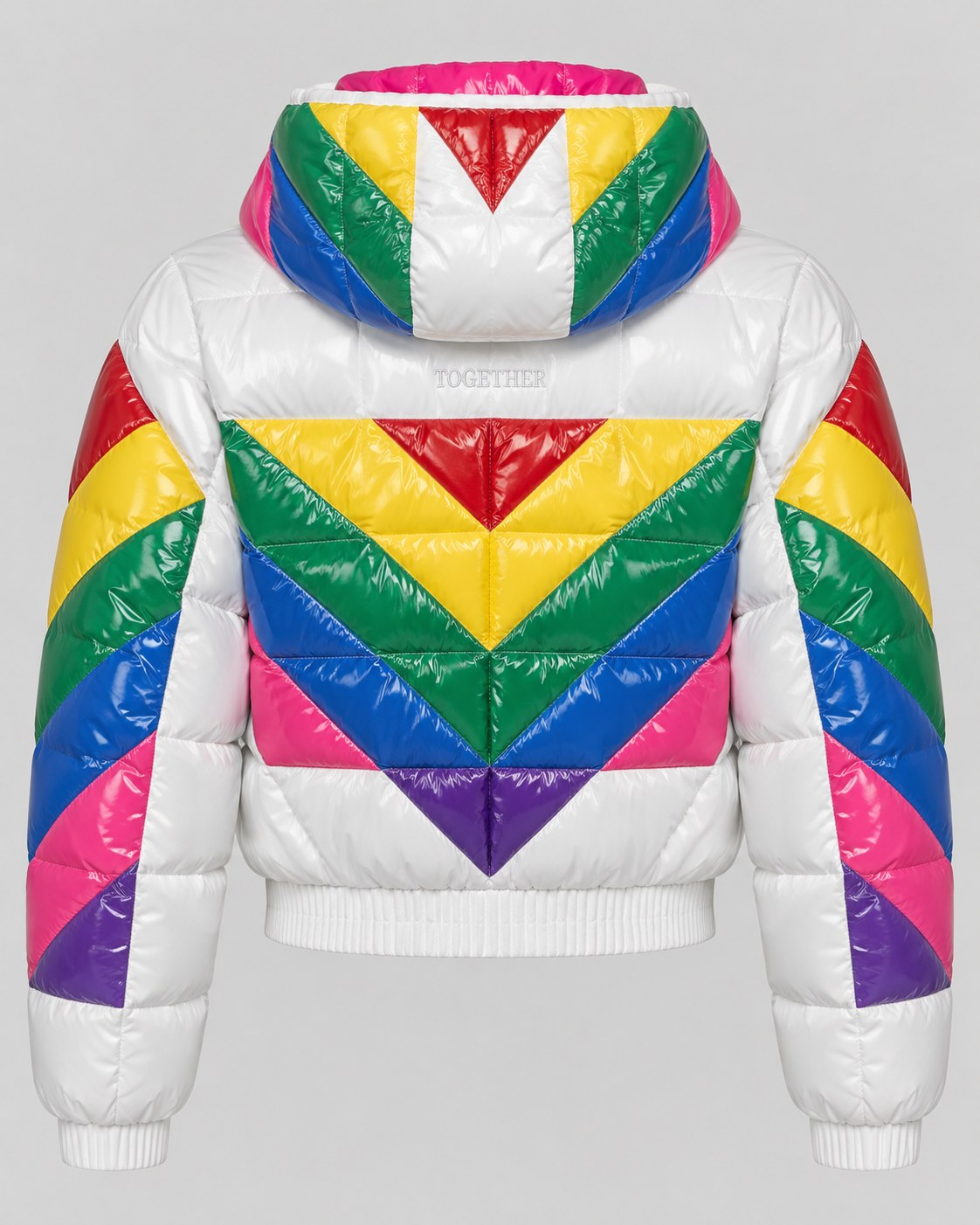 Together Gloss Puffer · Chevron back view