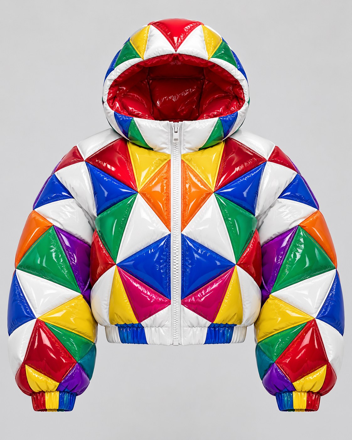 Together Gloss Puffer · Classic, glossy cropped puffer jacket, Drop 03