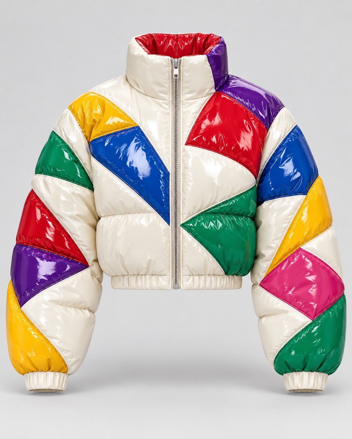 Together Gloss Puffer · Collar, glossy cropped puffer jacket, Drop 03