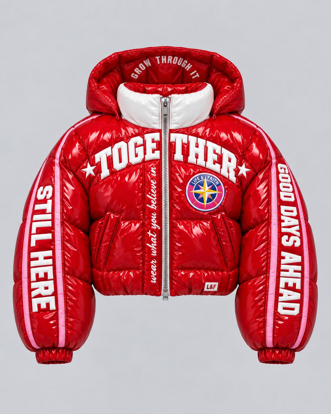 Together Gloss Puffer · Pink reversed view