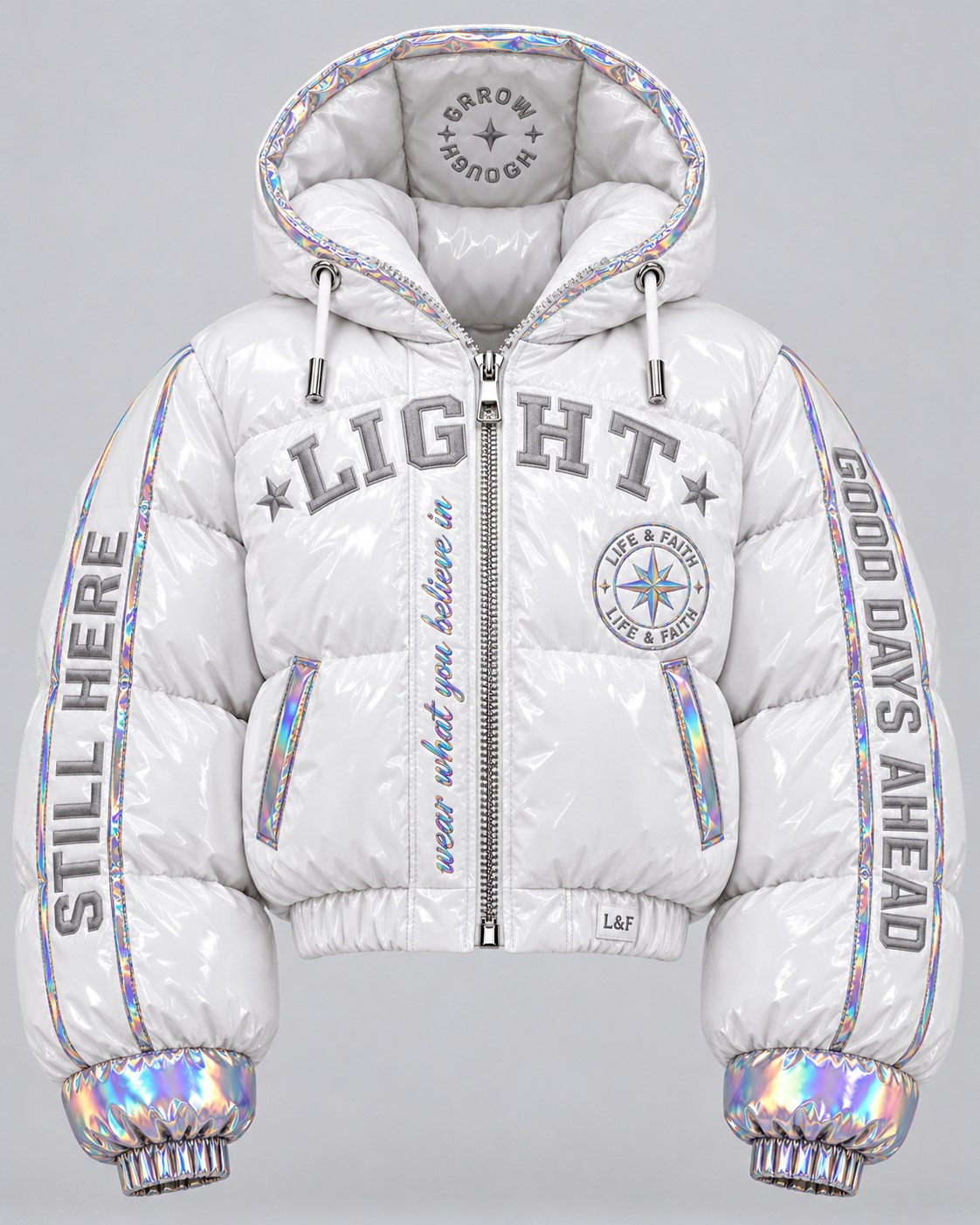 Light Gloss Puffer · Holo reversed view