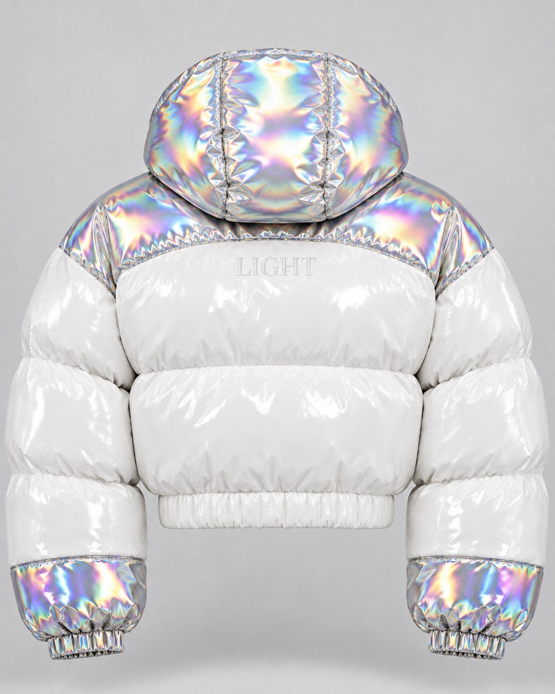 Light Gloss Puffer · Zip Pocket back view