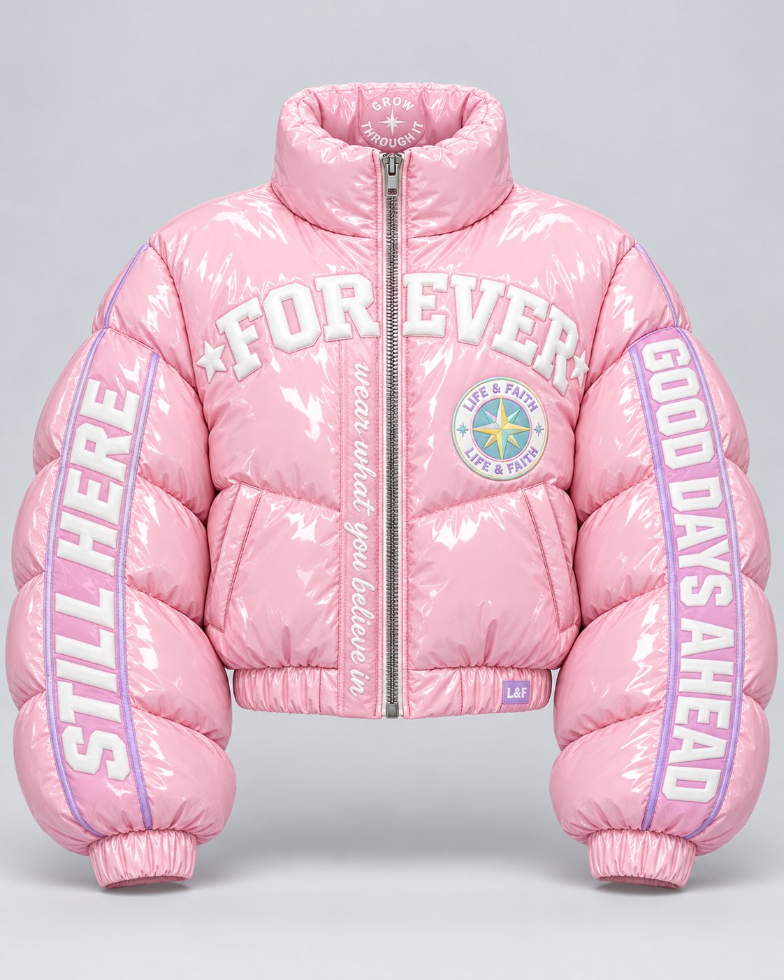 Forever Gloss Puffer · Collar reversed view