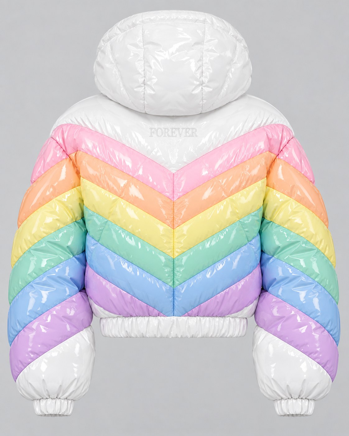 Forever Gloss Puffer · Pink Hood back view