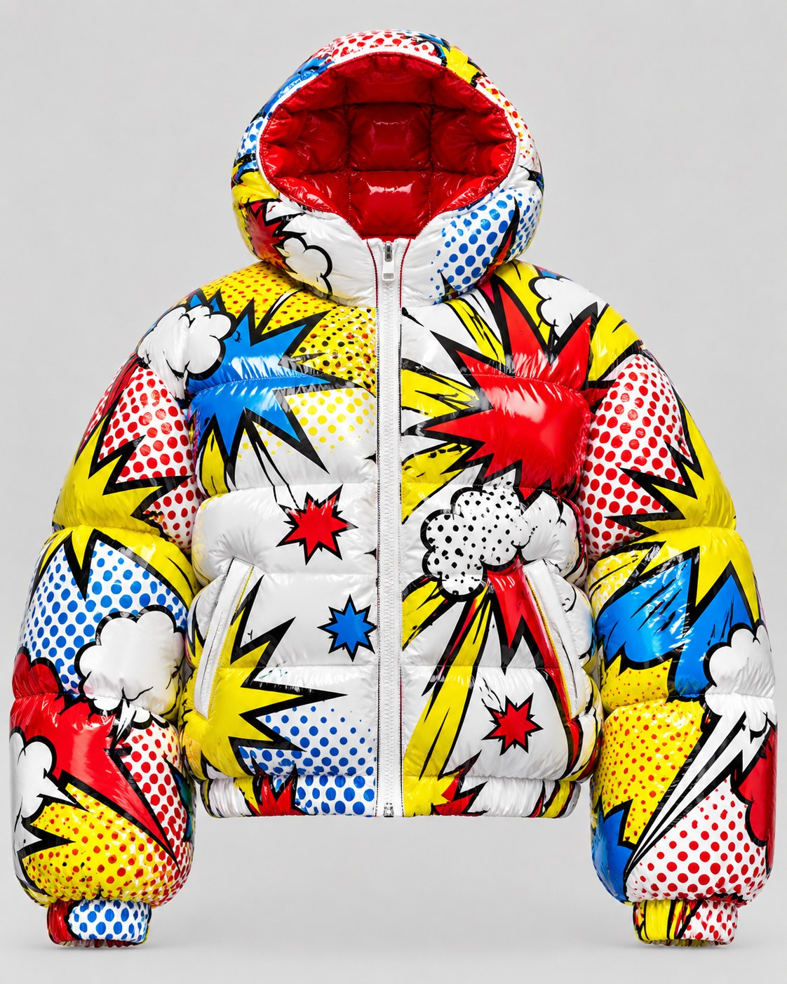 Believe Gloss Puffer, glossy cropped puffer jacket, Drop 03