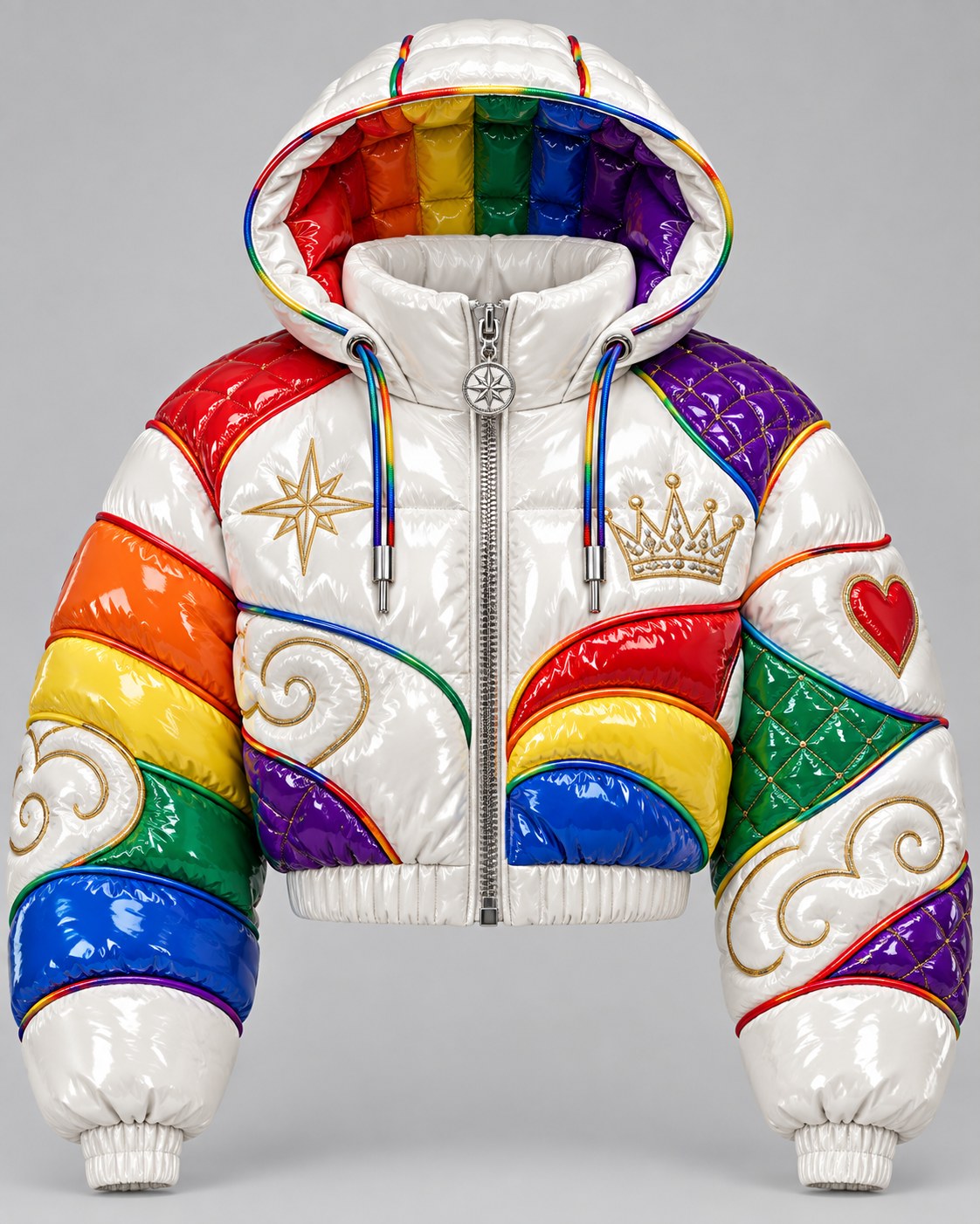 Dreamer Gloss Puffer · Crown, glossy cropped puffer jacket, Drop 03
