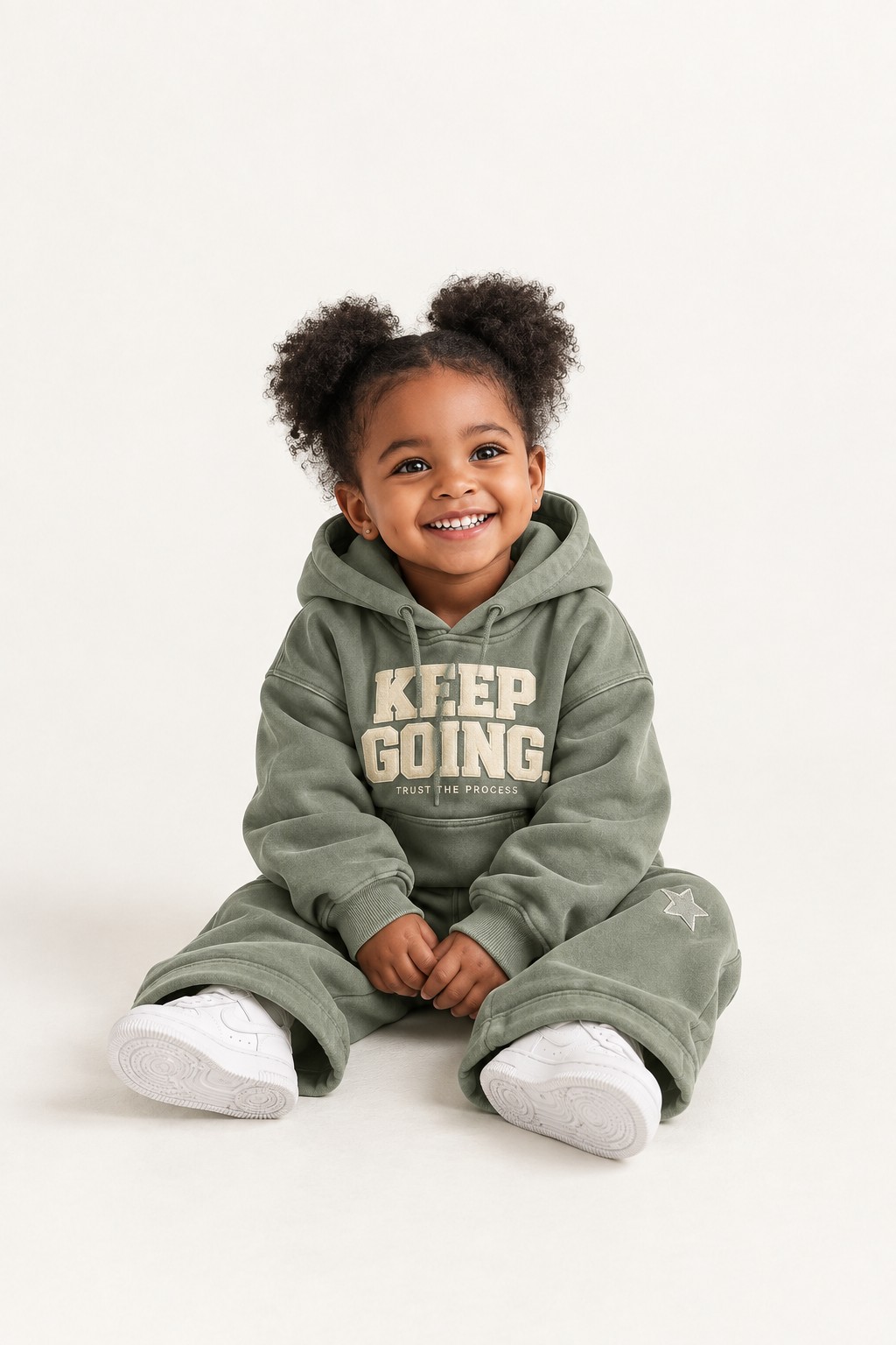 Forward Set in sage on a crawling toddler