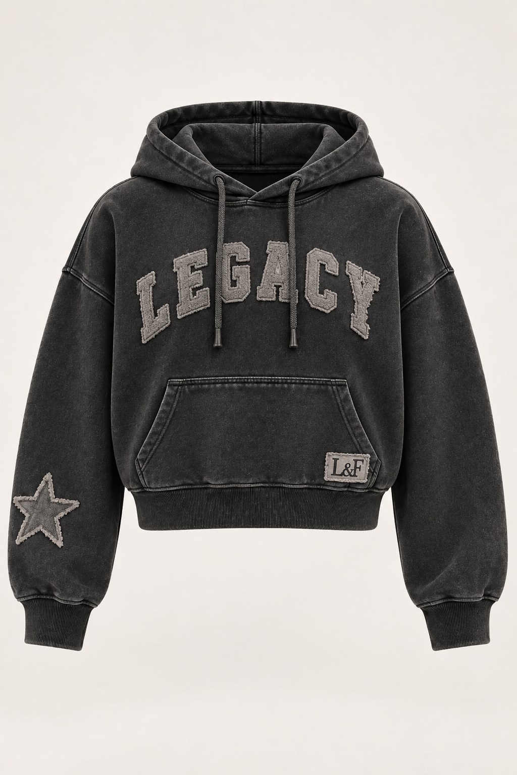 Legacy Crop Hoodie · Teen in Vintage Black