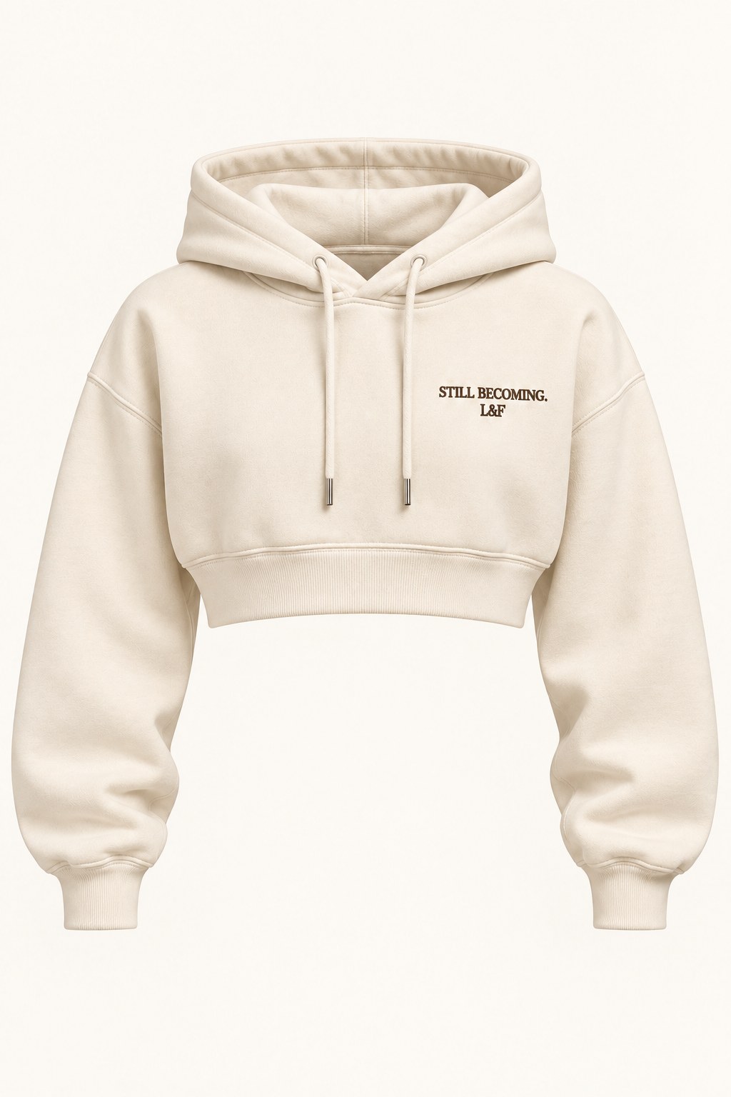 Become ultra-crop hoodie in Cream
