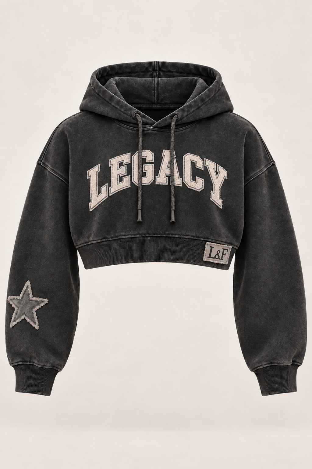 Legacy ultra-crop hoodie in Vintage Black