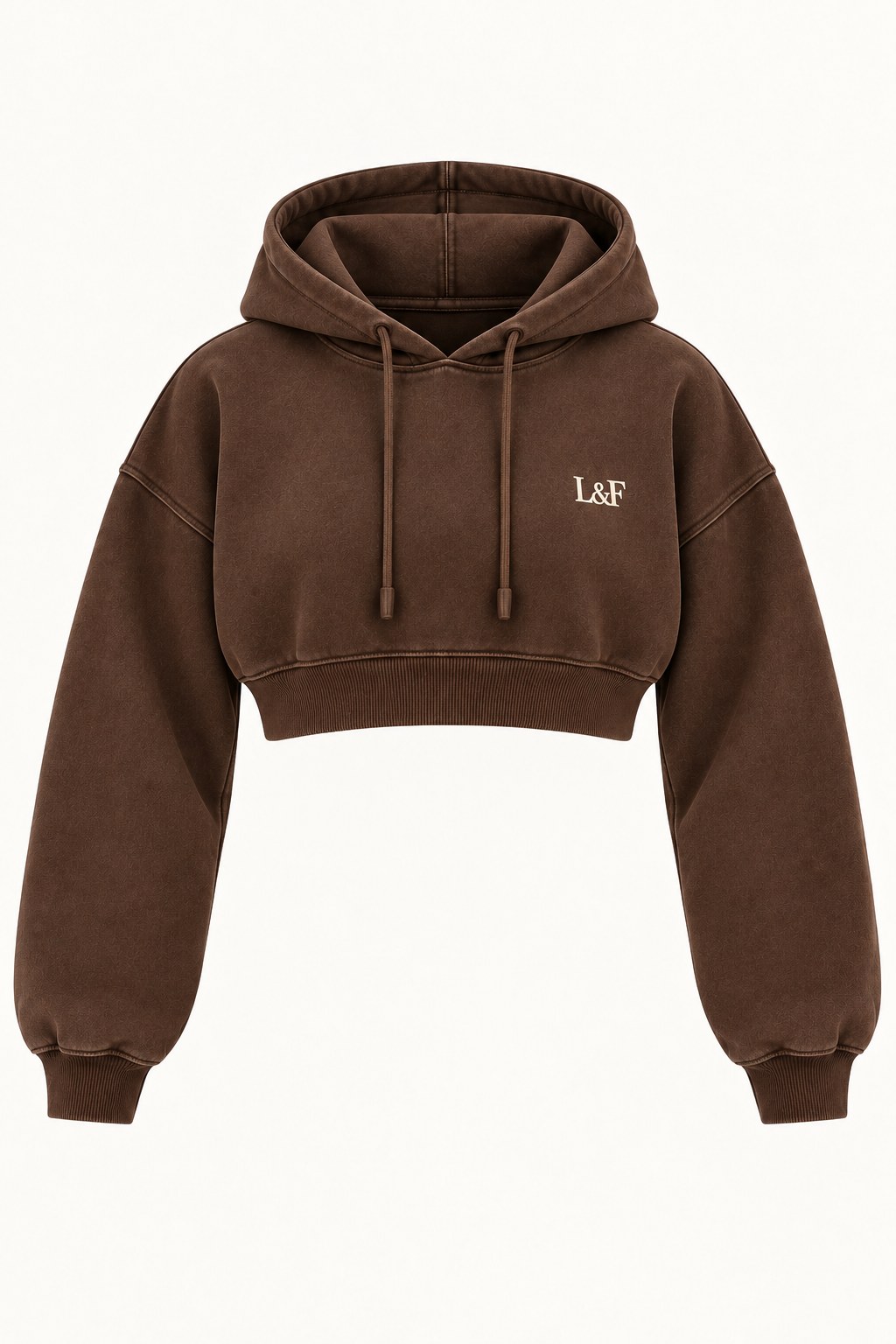 Together ultra-crop hoodie in Chocolate