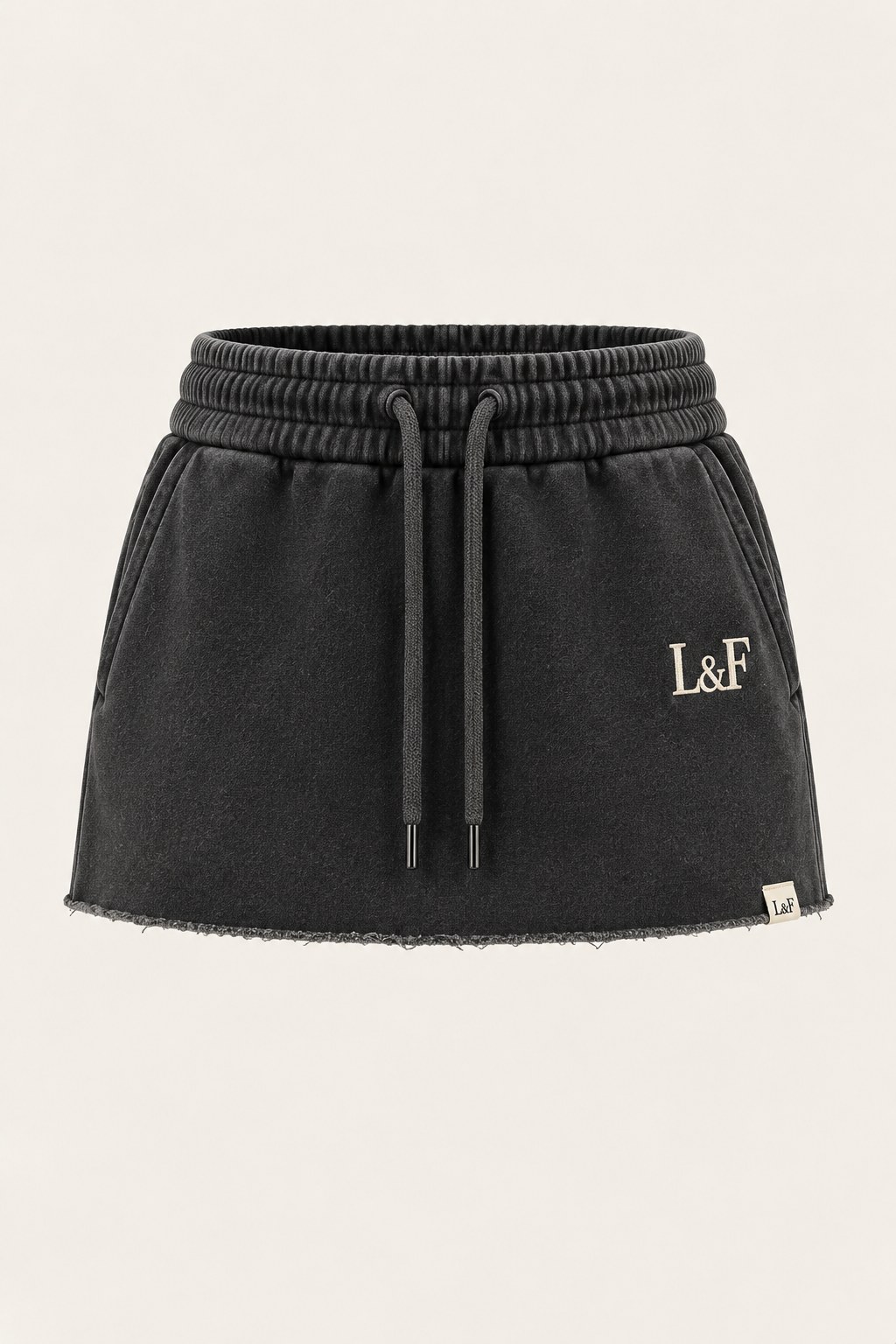 Believe fleece micro mini skirt in Washed Charcoal