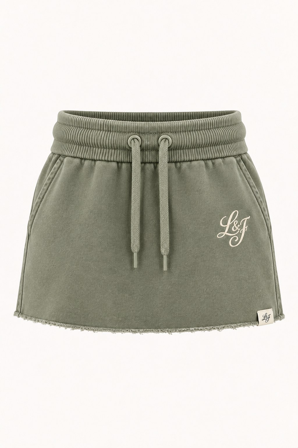 Forward fleece micro mini skirt in Sage