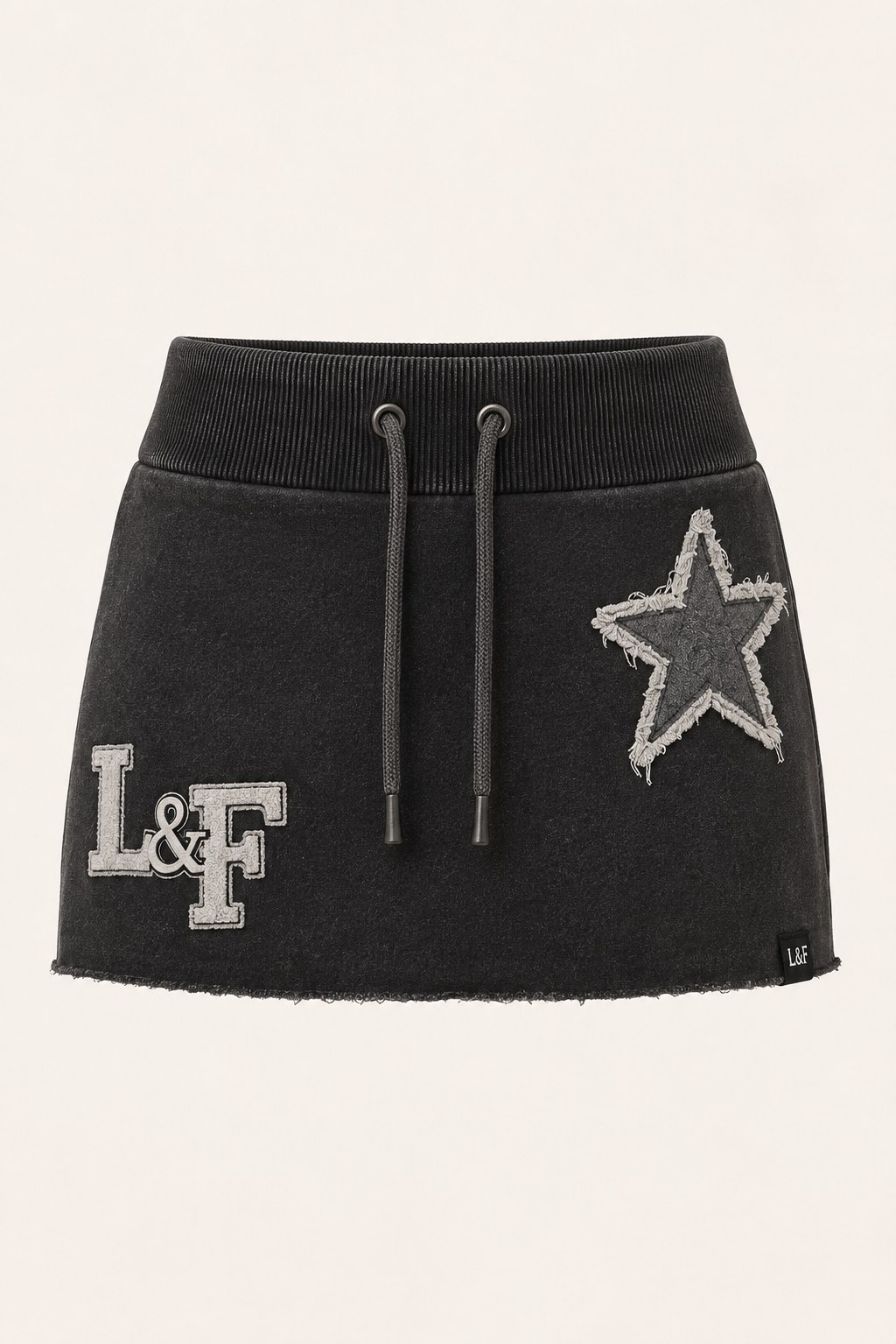 Legacy fleece micro mini skirt in Vintage Black