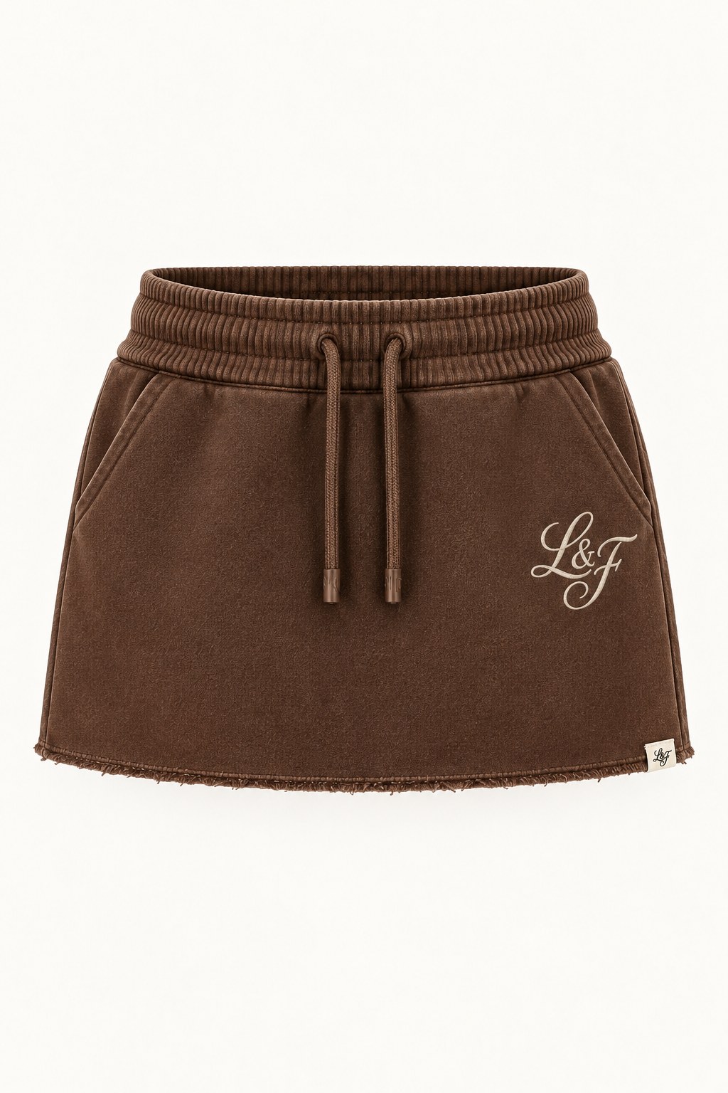 Together fleece micro mini skirt in Chocolate