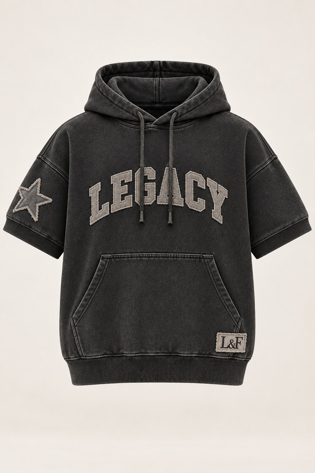 Legacy Short-Sleeve Hoodie · Teen in Vintage Black