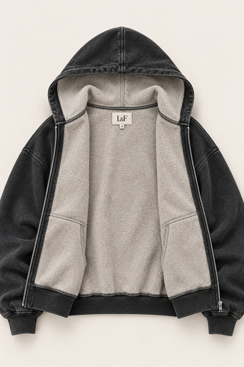 Believe Zip Hoodie inside view