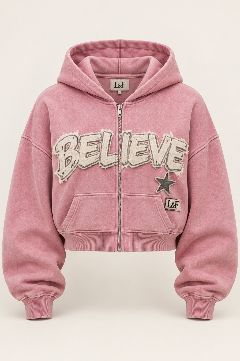 Believe Hoodie in Washed Rose